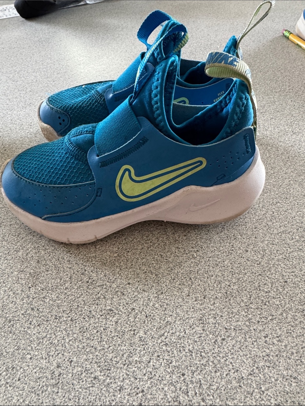 Nike Kids blue and Yellow Slip-On Athletic Sneakers